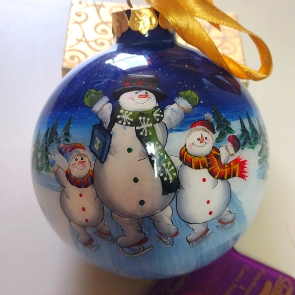 None Other - Snowmen Glass Ornament
